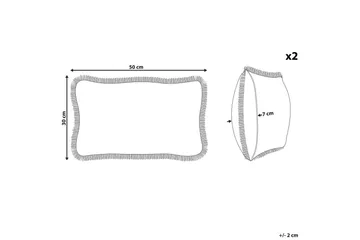 Pynteputer Pothos sett av 2 Rektangulær - Rektangulær - Hagemøbler & utemiljø - Puter - Hageputer