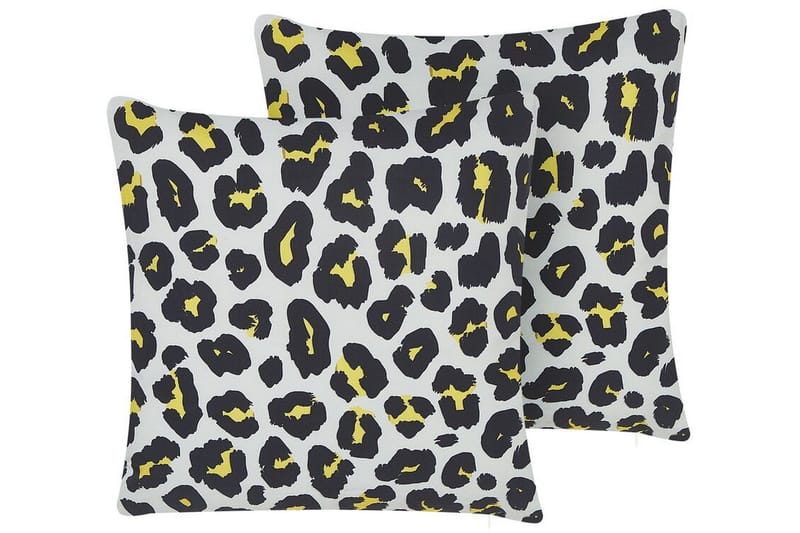 Runge Utendørspute 45x45 cm - Hvit/Sort/Gul - Hagemøbler & utemiljø - Puter - Hageputer