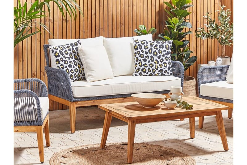 Runge Utendørspute 45x45 cm - Hvit/Sort/Gul - Hagemøbler & utemiljø - Puter - Hageputer