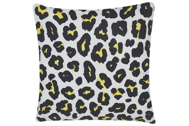 Runge Utendørspute 45x45 cm, Hvit/Sort/Gul