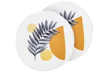 Saguenay Utendørspute 40 cm Rund - Hvit/Sort/Oransje/Gul - Hagemøbler & utemiljø - Puter - Hageputer