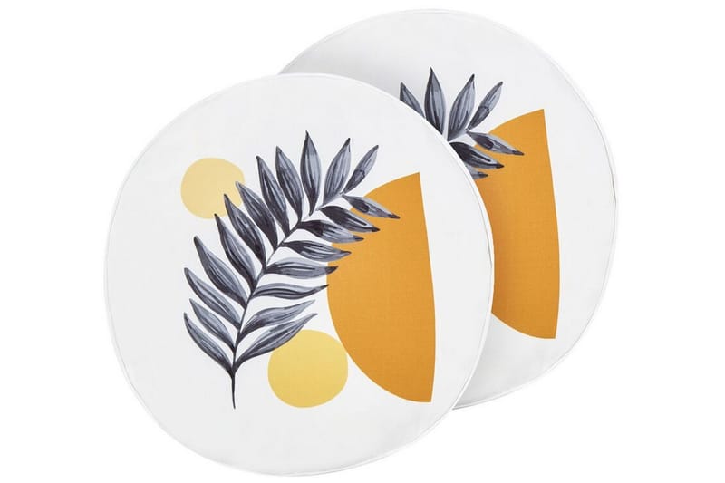 Saguenay Utendørspute 40 cm Rund - Hvit/Sort/Oransje/Gul - Hagemøbler & utemiljø - Puter - Hageputer