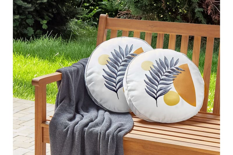 Saguenay Utendørspute 40 cm Rund - Hvit/Sort/Oransje/Gul - Hagemøbler & utemiljø - Puter - Hageputer