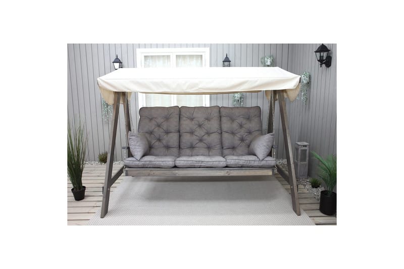 Sittedel med ryggstøtte Maxi Høy Rygg med Sideputer - Grå - Hagemøbler & utemiljø - Puter - Komplette putesett