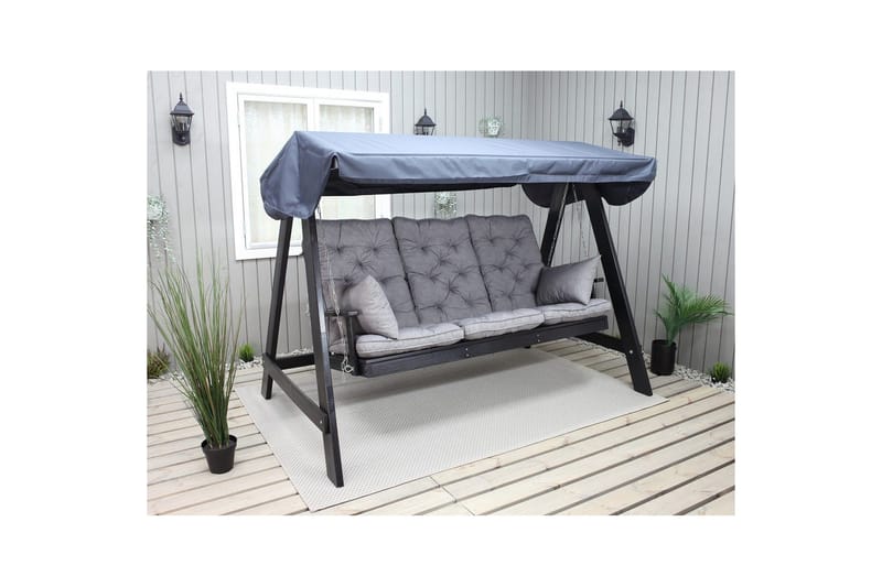 Sittedel med ryggstøtte Maxi Høy Rygg med Sideputer - Grå - Hagemøbler & utemiljø - Puter - Komplette putesett