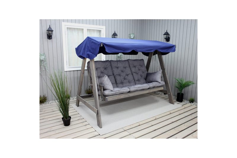 Sittedel med ryggstøtte Maxi Høy Rygg med Sideputer - Grå - Hagemøbler & utemiljø - Puter - Komplette putesett