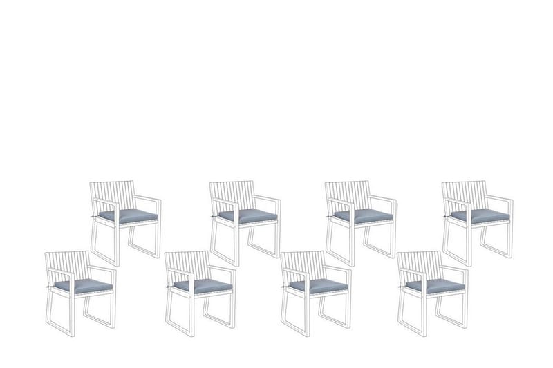 Pute til hagestol 8 stk blå SASSARI - Blå - Hagemøbler & utemiljø - Puter - Hagepute ute