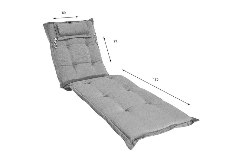 Solstolpute Fritab Tykk med nakkestøtte - Blåmetallic - Hagemøbler & utemiljø - Puter - Solsengputer