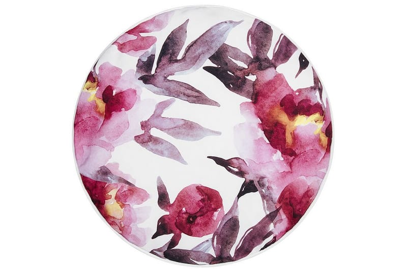 Trepuzzi Utendørspute 40 cm Rund, Hvit/Rosa