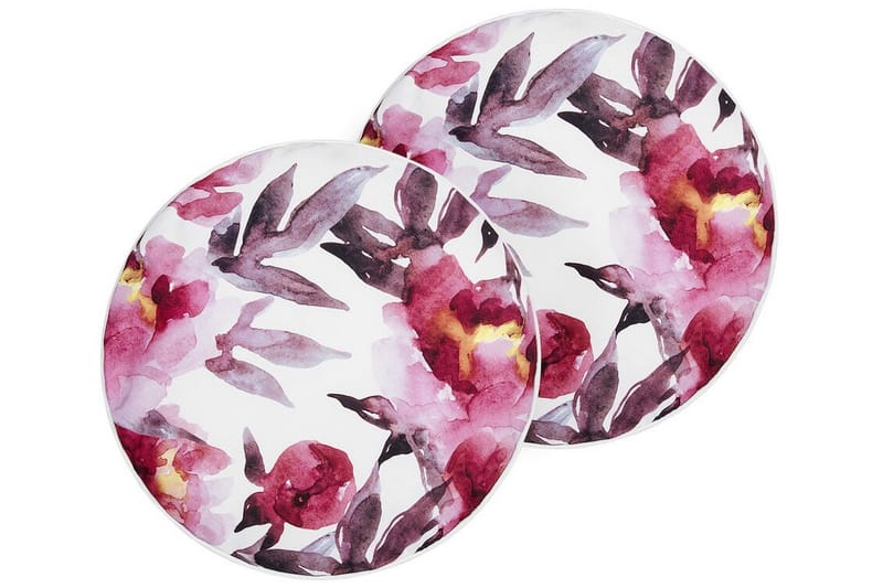 Trepuzzi Utendørspute 40 cm Rund - Hvit/Rosa - Hagemøbler & utemiljø - Puter - Hageputer