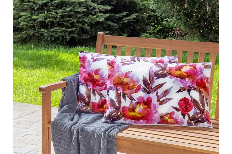 Trepuzzi Utendørspute 42x60 cm - Hvit/Rosa - Hagemøbler & utemiljø - Puter - Hageputer