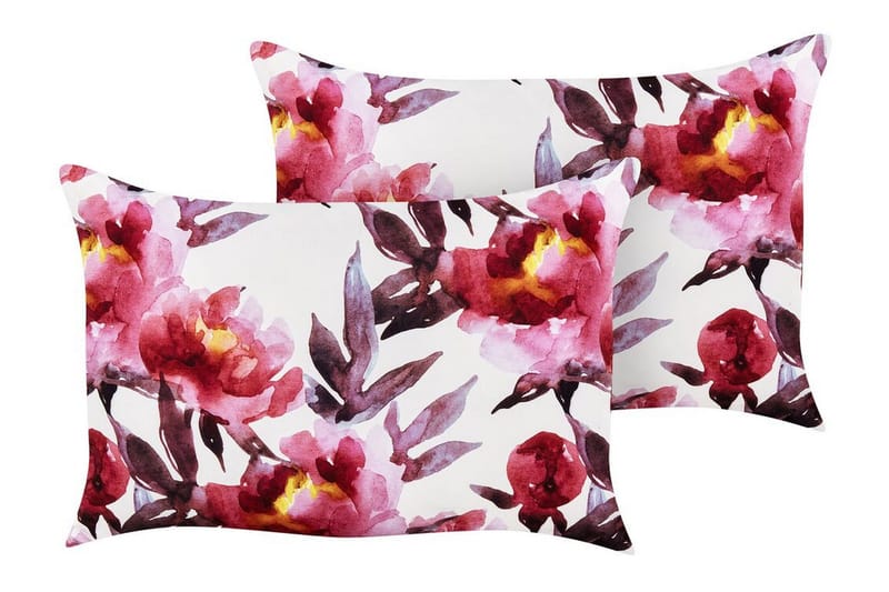 Trepuzzi Utendørspute 42x60 cm - Hvit/Rosa - Hagemøbler & utemiljø - Puter - Hageputer
