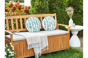 Tricase Utendørspute 40 cm Rund - Hvit/Grønn - Hagemøbler & utemiljø - Puter - Hageputer