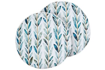 Tricase Utendørspute 40 cm Rund - Hvit/Grønn - Hagemøbler & utemiljø - Puter - Hageputer