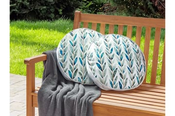 Tricase Utendørspute 40 cm Rund - Hvit/Grønn - Hagemøbler & utemiljø - Puter - Hageputer