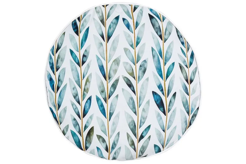 Tricase Utendørspute 40 cm Rund, Hvit/Grønn