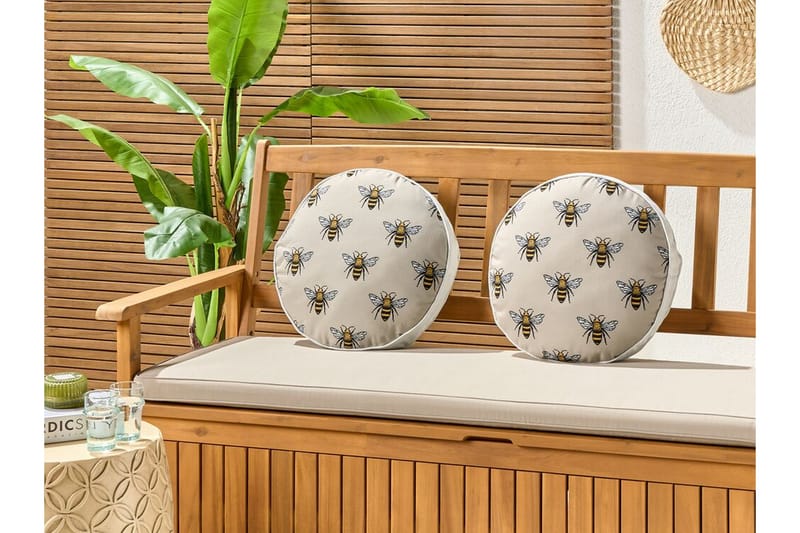 Utendørspute Arnesano 40 cm Rundt - Beige/Sort - Hagemøbler & utemiljø - Puter - Hageputer