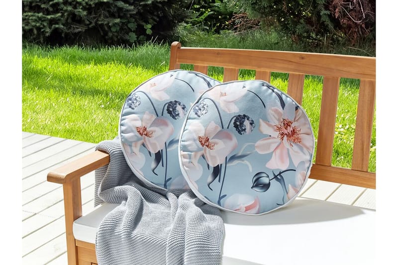 Utendørspute Benedetta 40 cm Rundt 2 stk - Blå - Hagemøbler & utemiljø - Puter - Hageputer