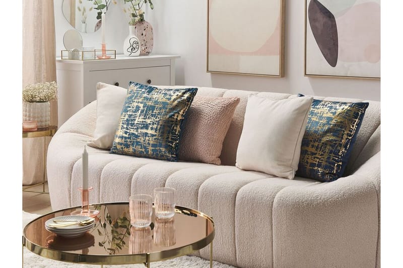 Utendørspute Beneton 45x45 cm - Blå/Gull - Hagemøbler & utemiljø - Puter - Hageputer