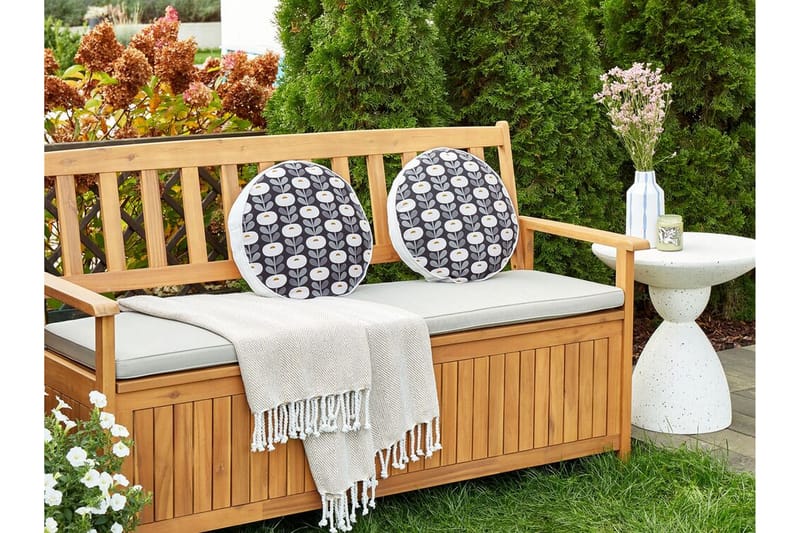 Utendørspute Corsano 40 cm Rund - Grå/Hvit - Møbler - Bord - Sofabord & salongbord