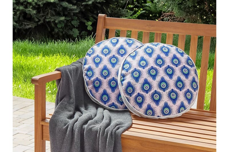 Utendørspute Didsbury 40 cm Rund - Blå/Rosa - Hagemøbler & utemiljø - Puter - Hageputer