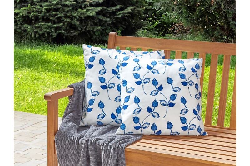 Utendørspute Fasano 45x45 cm - Hvit/Blå - Hagemøbler & utemiljø - Puter - Hageputer