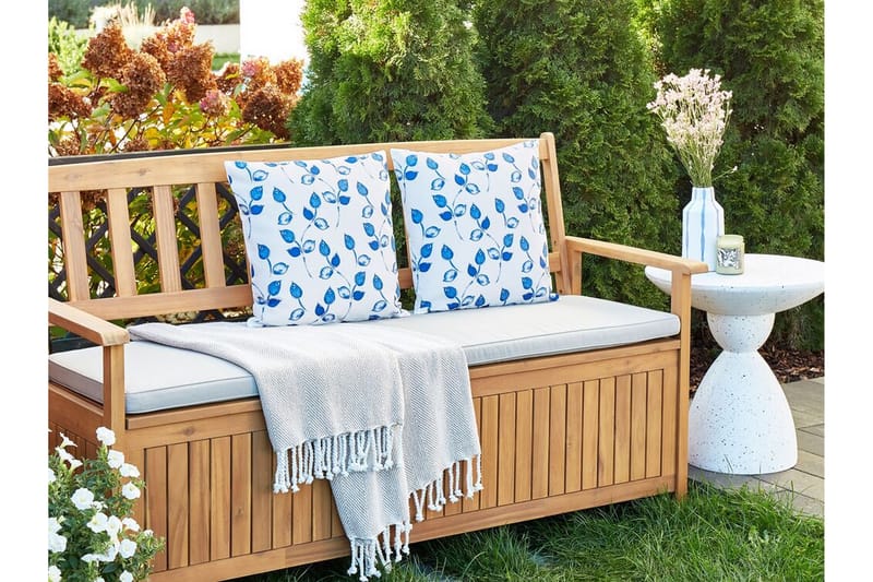 Utendørspute Fasano 45x45 cm - Hvit/Blå - Hagemøbler & utemiljø - Puter - Hageputer