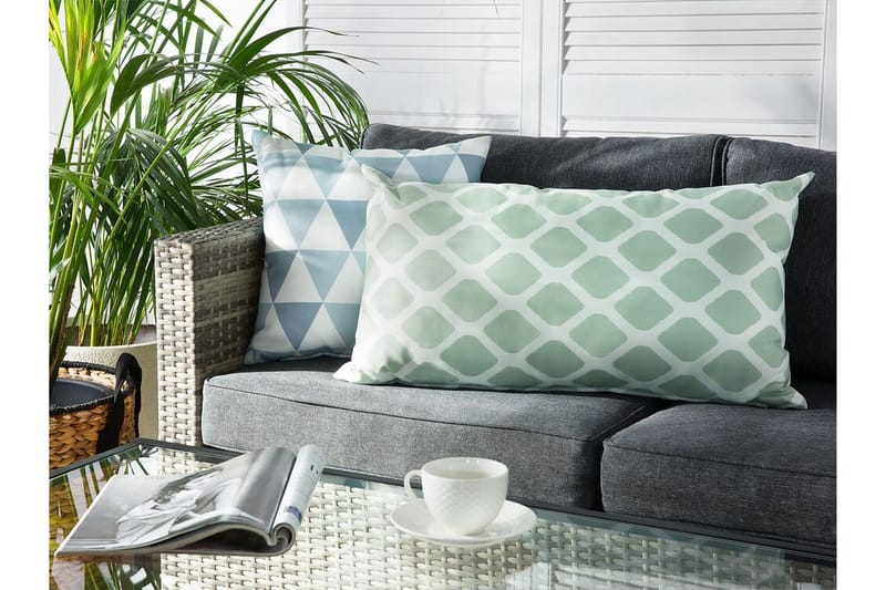 Utendørspute Flojen 42x60 cm - Grønn/Hvit - Hagemøbler & utemiljø - Puter - Hageputer