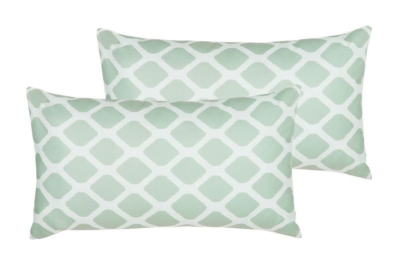 Utendørspute Flojen 42x60 cm - Grønn/Hvit - Hagemøbler & utemiljø - Puter - Hageputer