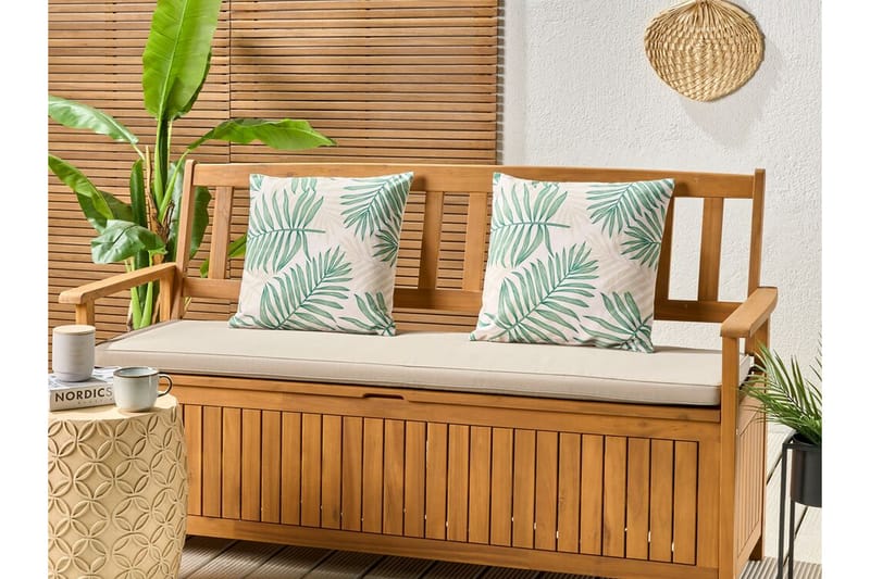 Utendørspute Laramie 45x45 cm - Beige/Grønn - Hagemøbler & utemiljø - Puter - Hageputer