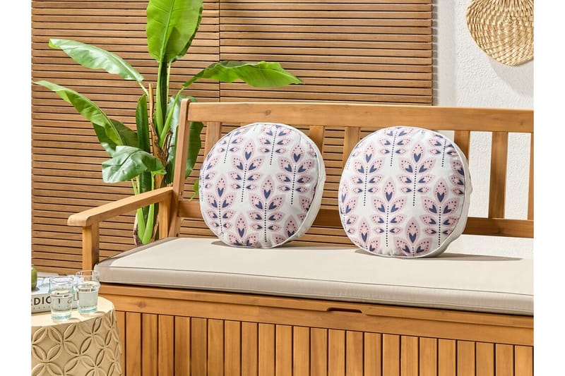 Utendørspute Latiano 40 cm Rund - Beige/Rosa - Hagemøbler & utemiljø - Puter - Hageputer