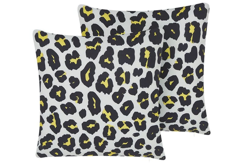 Utendørspute Runge 45x45 cm 2 stk - Hvit/Sort/Gul - Hagemøbler & utemiljø - Puter - Hageputer