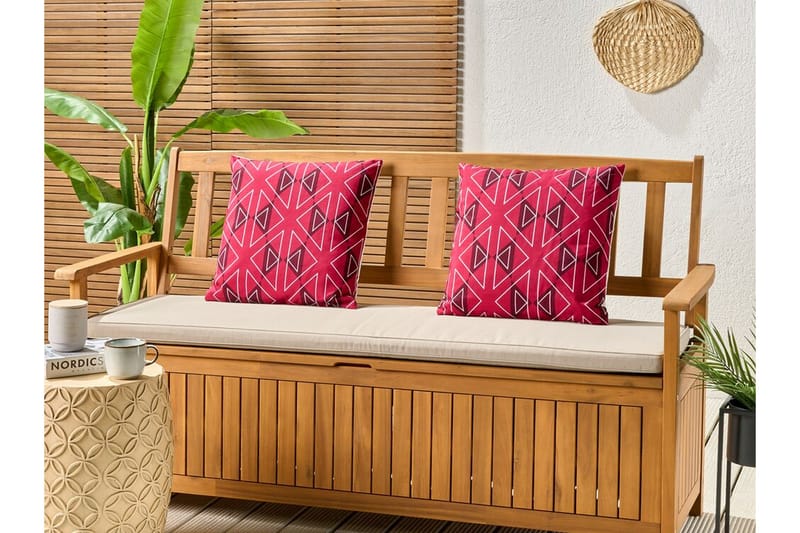 Utendørspute Santa Rosa 45x45 cm - Rosa/Hvit - Hagemøbler & utemiljø - Puter - Hageputer