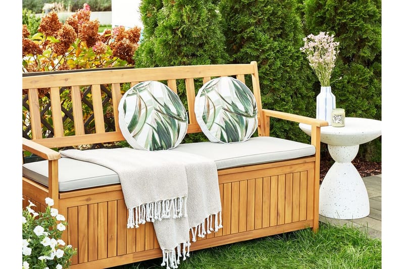 Utendørspute Sorel 40 cm Rund - Grønn/Hvit - Møbler - Bord - Sofabord & salongbord