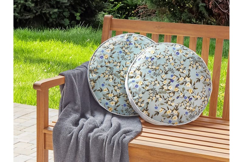 Utendørspute Specchia 40 cm Rund - Blå/Grønn/Gul - Hagemøbler & utemiljø - Puter - Hageputer