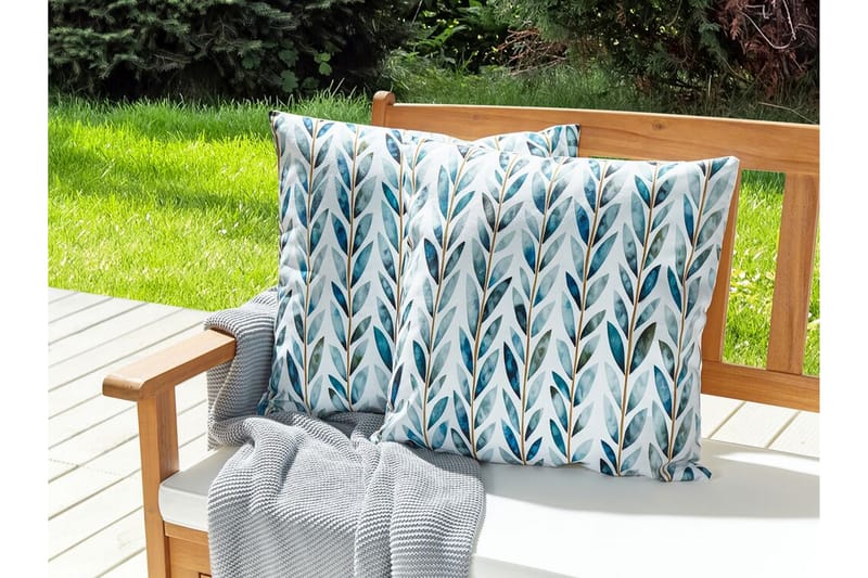 Utendørspute Tricase 45x45 cm - Hvit/Grønn - Hagemøbler & utemiljø - Puter - Hageputer