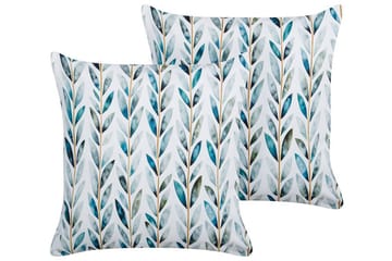 Utendørspute Tricase 45x45 cm - Hvit/Grønn - Hagemøbler & utemiljø - Puter - Hageputer