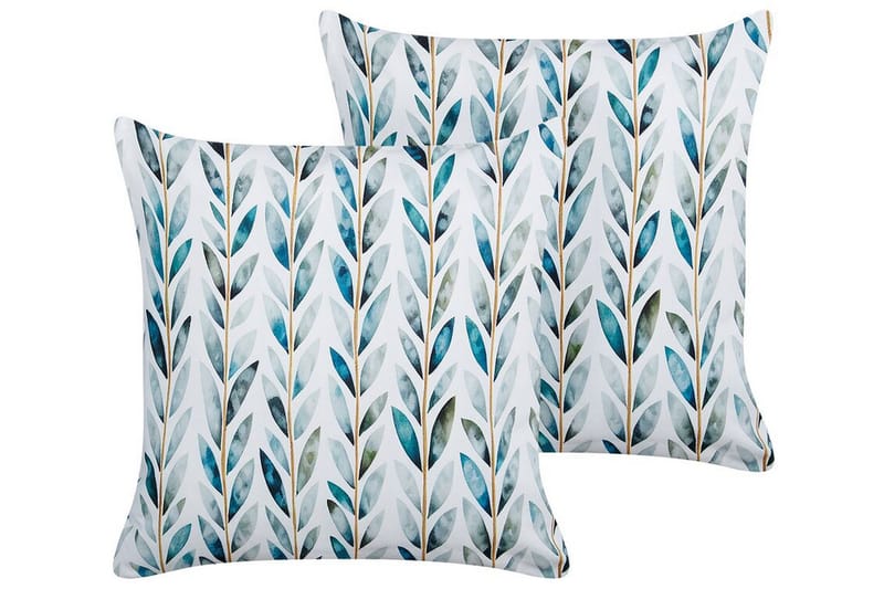 Utendørspute Tricase 45x45 cm - Hvit/Grønn - Hagemøbler & utemiljø - Puter - Hageputer