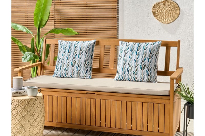 Utendørspute Tricase 45x45 cm - Hvit/Grønn - Hagemøbler & utemiljø - Puter - Hageputer