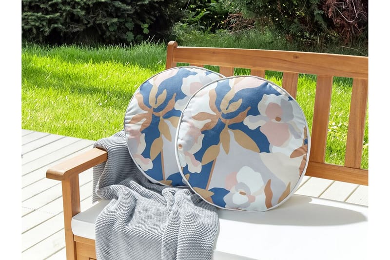 Utendørspute Vernole 40 cm Rundt 2 stk - Hvit/Blå/Rosa - Hagemøbler & utemiljø - Puter - Hageputer