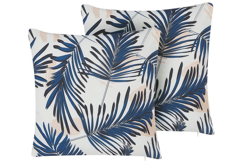 Utendørspute Pinawa 45x45 cm 2 stk - Blå/Hvit/Beige - Hagemøbler & utemiljø - Puter - Hageputer