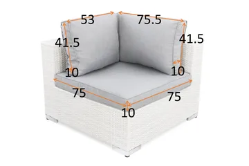 Putetrekk Bahamas til Høyremodul - Lysegrå - Hagemøbler & utemiljø - Puter - Utendørstrekk