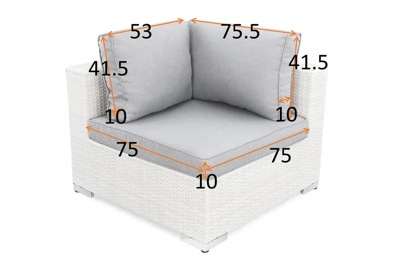 Putetrekk Bahamas til Høyremodul - Lysegrå - Hagemøbler & utemiljø - Puter - Utendørstrekk