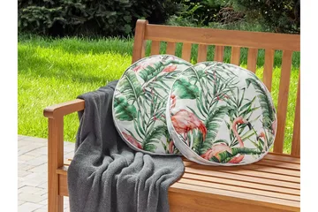 Visper Utendørspute 40 cm Rund - Hvit/Grønn/Rosa - Hagemøbler & utemiljø - Puter - Hageputer