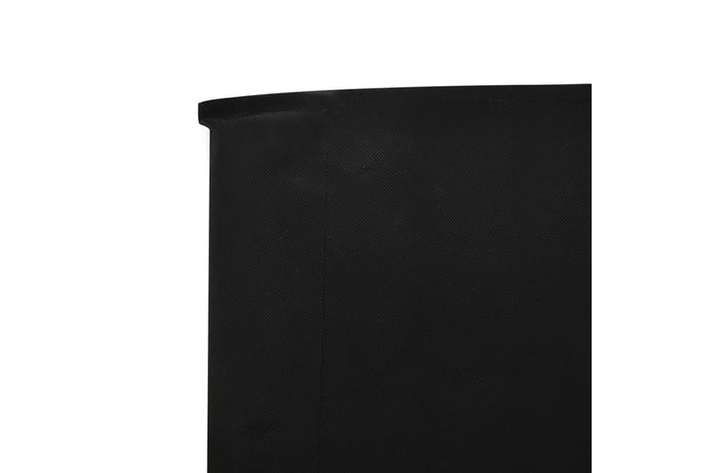 Vindskjerm 3 paneler stoff 400x160 cm svart - Svart - Avskjerming & vindskjerm