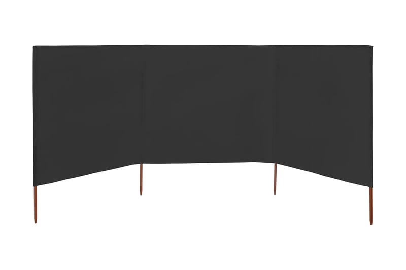 Vindskjerm 3 paneler stoff 400x80 cm antrasitt - Grå - Avskjerming & vindskjerm