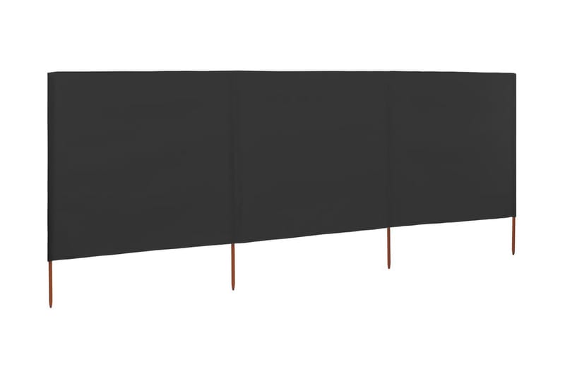 Vindskjerm 3 paneler stoff 400x80 cm antrasitt - Grå - Avskjerming & vindskjerm
