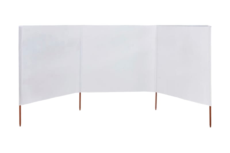 Vindskjerm 3 paneler stoff 400x80 cm sandhvit - Hvit - Avskjerming & vindskjerm