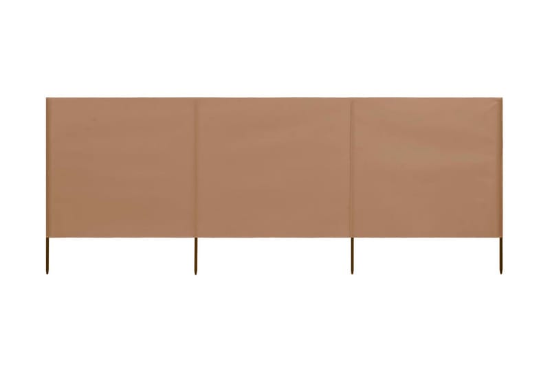 Vindskjerm 3 paneler stoff 400x80 cm gråbrun - Brun - Avskjerming & vindskjerm