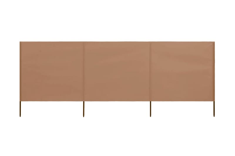 Vindskjerm 3 paneler stoff 400x160 cm gråbrun - Brun - Avskjerming & vindskjerm